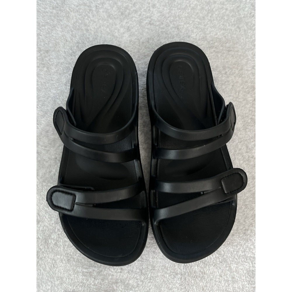 Aetrex Orthotic Sandals Janey Sport Slides Women's US SZ 8 Black Comfort